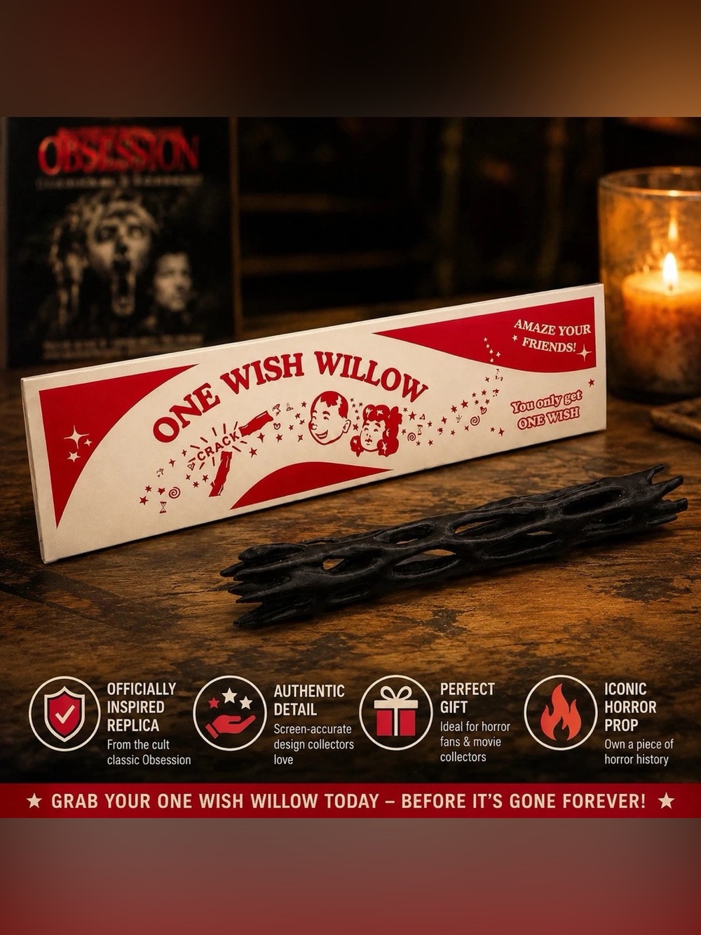 One Wish Willow Replica Crack Wand